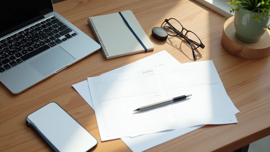 Freelancer werkend aan project management met tools en planning op bureau